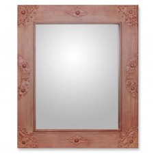 Wood & Brass Mirror HandCarved w/Inlay &apos;Perfect In Cinnamon&apos; Brown NOVICA Africa   312216000883